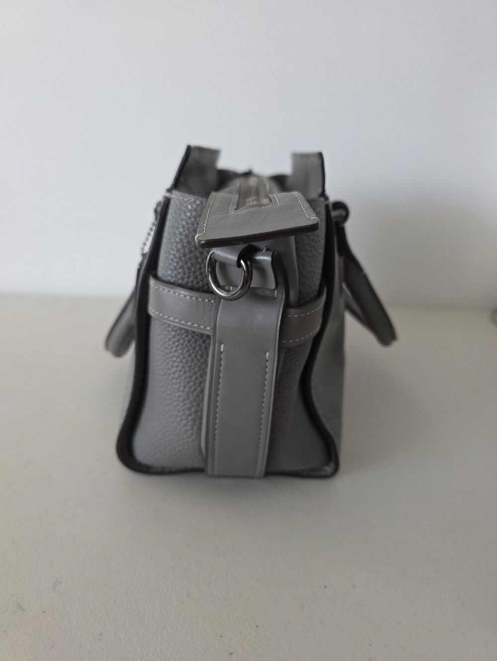 Coach Swagger 27 Carryall Pebbled Leather Satchel in Heather Gray Gunmetal 87295 - Picture 5 of 12
